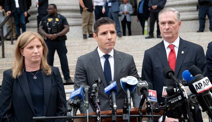 Luigi Mangione Pleads Guilty Today in Manhattan Courthouse Luigi Mangione Pleads Guilty Today in Manhattan Courthouse, Downtown Manhattan, NY. 14 Aug 2026 Pictured: Jessica Tisch, Jamie McDonald, James Barnacle Jr. Photo credit: Mayer MEGA TheMegaAgency.com sales@mega.global  Copyright: xThexMegaxAgencyxMayerx xMEGAx