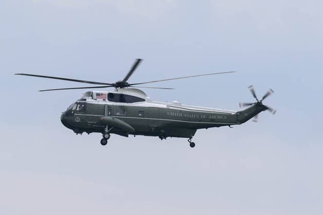 August 14, 2026, Washington, District Of Columbia, United States: President DONALD TRUMP departs the White House aboard Marine One en route to New York. Washington United States - ZUMAk206 20260814_znp_k206_005 Copyright: xMattxKaminskyx