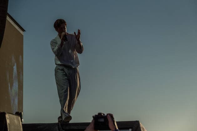 Die Indie Pop Band giant rooks (Gesang, Gitarre, Percussion Frederik Rabe Gitarre Finn Schwieters Schlagzeug Finn Thomas Synthesizer, Piano Jonathan Wischniowski E-Bass Luca Göttner) auf dem Highfield 2026. Highfield 2026 tag 1 - Giant Rooks *** The indie pop band Giant Rooks: Vocals, guitar, percussion: Frederik Rabe; guitar: Finn Schwieters; drums: Finn Thomas; synthesizer, piano: Jonathan Wischniowski; electric bass: Luca Göttner at Highfield 2026. Highfield 2026, Day 1: Giant Rooks