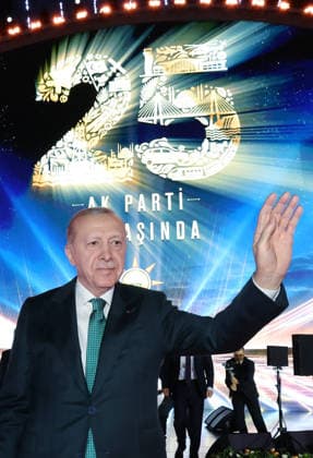 AK Party’s 25th Foundation Anniversary Event ANKARA, TURKIYE - AUGUST 14: (----EDITORIAL USE ONLY - MANDATORY CREDIT - TURKISH PRESIDENCY MURAT CETINMUHURDAR HANDOUT - NO MARKETING NO ADVERTISING CAMPAIGNS - DISTRIBUTED AS A SERVICE TO CLIENTS----) Turkish President and AK Party Chairman Recep Tayyip Erdogan attends AK Party’s 25th Foundation Anniversary Event at Baskent Nation’s Garden in Ankara, Turkiye on August 14, 2026. TUR Presidency Murat Cetinmuhurdar Anadolu Ankara Turkey. Editorial use only. Please get in touch for any other usage.  Copyright: x2026xAnadoluxTURxPresidencyx MuratxCetinmuhurdarx