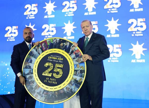 AK Party’s 25th Foundation Anniversary Event ANKARA, TURKIYE - AUGUST 14: (----EDITORIAL USE ONLY - MANDATORY CREDIT - TURKISH PRESIDENCY MURAT CETINMUHURDAR HANDOUT - NO MARKETING NO ADVERTISING CAMPAIGNS - DISTRIBUTED AS A SERVICE TO CLIENTS----) Turkish President and AK Party Chairman Recep Tayyip Erdogan attends AK Party’s 25th Foundation Anniversary Event at Baskent Nation’s Garden in Ankara, Turkiye on August 14, 2026. TUR Presidency Murat Cetinmuhurdar Anadolu Ankara Turkey. Editorial use only. Please get in touch for any other usage.  Copyright: x2026xAnadoluxTURxPresidencyx MuratxCetinmuhurdarx