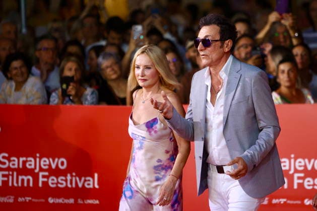Sarajevo, Bosnia and Herzegovina, 140826. National Theatre. The 32nd Sarajevo Film Festival kicked off tonight with a red carpet and screening of the film Fatherland by PaweÅ‚ Pawlikowski. In the photo: Branko Djuric Djuro, Tanja Ribic. Photo: Antonio Balic CROPIX Copyright: xxAntonioxBalicx sarajevo_film_festival22-140826