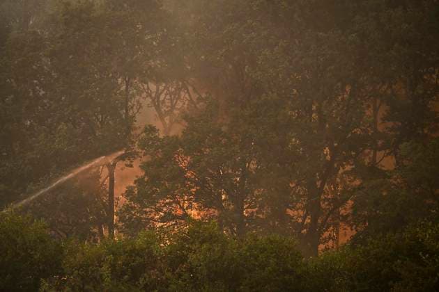 Waldbrände im Kreis Düren in der Eifel Hürtgenwald ** NUR FÜR REDAKTIONELLE ZWECKE ** EDITORIAL USE ONLY **<p>Es brennt weiter, auch am Abend, im Wald vor dem Dorf Großhau. Bagger graben Brandschneisen, die Feuerwehr und Hubschrauber sind im Einsatz am Freitag, dem 14 08 2026. Rauchschwaden verdunkeln den Himmel, die Sonne glüht knallrot. Waldbrände im Kreis Düren in der Eifel Hürtgenwald Deutschland NRW Essen Copyright: KerstinxKokoska *** Forest Fires in the Düren District in the Eifel Region, Hürtgenwald ** FOR EDITORIAL USE ONLY ** EDITORIAL USE ONLY ** p The fire continues to burn, even in the evening, in the forest outside the village of Großhau. Excavators are digging firebreaks; firefighters and helicopters are on Copyright: KerstinxKokoska doc875s241x24l18gqm7l7c ,EDITORIAL USE ONLY
