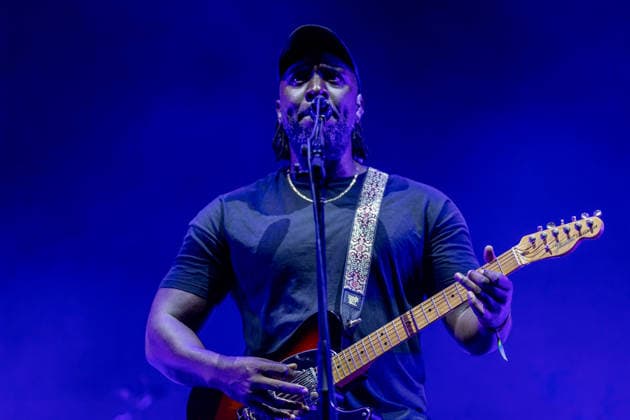 Bloc Party performs at Vodafone Paredes de Coura in Paredes de Coura, Portugal - 14 Aug 2026 Kele Okereke, vocalist and guitarist of the British indie rock band Bloc Party, performs live on stage during the Vodafone Paredes de Coura. Paredes de Coura Portugal Copyright: xDiogoxBaptistax xSOPAxImagesx DB_Blocparty20260814PDC_002