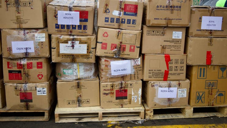 August 14, 2026, Bogota, Bogota D.C, Colombia: People in Bogota, Colombia gather to collect and categorize donations for the victims of the 7,4 earthquake that struck Colombia on August 10 outside El Campin Stadium on August 14, 2026. Bogota Colombia - ZUMAvp1_ 20260814_zia_vp1_031 Copyright: xIsabellaxBobadillax