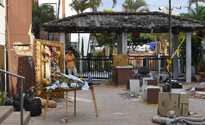 Search and rescue operations continue in quake-hit Pereira PEREIRA, COLOMBIA - AUGUST 14: A view of the damage as search and rescue operations continue at various locations across Pereira, in Colombia, on August 14, 2026. The death toll has reached 94, and 41,600 families have been affected, according to a report by Colombian President Abelardo de la Espriella, who visited Pereira and pledged to support the city and its reconstruction. Alexis Munera Anadolu Pereira Colombia. Editorial use only. Please get in touch for any other usage.  Copyright: x2026xAnadoluxAlexisxMunerax