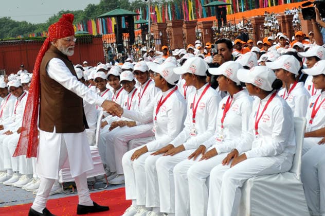 August 15, 2026, Delhi, Delhi, India: Indian Prime Minister Narendra Modi with Students during the Adress from the Rampart of Redfort on the occassion of Nation Celebrate 80th Indpendent Day, in New Delhi on Saturday 15Aug, 2026, , INDIA Delhi India - ZUMAb226 20260815_zip_b226_013 Copyright: xRavixBatrax