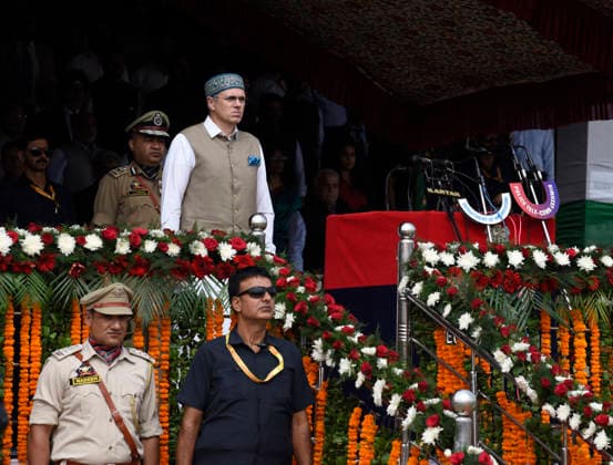 August 15, 2026, Srinagar, Jammu And Kashmir, India: Omar Abdullah chief minister of Jammu and Kashmir attends a ceremony to mark India s Independence Day in Srinagar on August 15, 2026. Srinagar India - ZUMAz120 20260815_zip_z120_022 Copyright: xBasitxZargarx