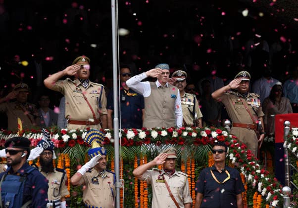 August 15, 2026, Srinagar, Jammu And Kashmir, India: Omar Abdullah chief minister of Jammu and Kashmir attends a ceremony to mark India s Independence Day in Srinagar on August 15, 2026. Srinagar India - ZUMAz120 20260815_zip_z120_044 Copyright: xBasitxZargarx