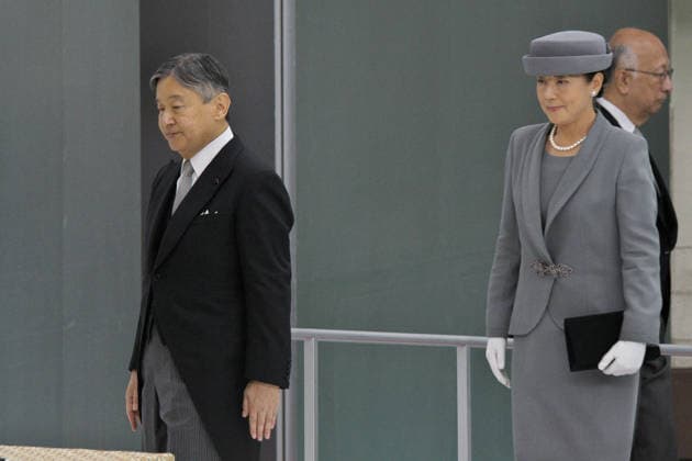 Japan s Emperor Naruhito and Empress Masako attend the memorial service for the war dead of World War II marking the 81st anniversary at Nippon Budokan in Tokyo, Japan on Saturday, August 15, 2026.  TKP2026081506 KEIZOxMORI
