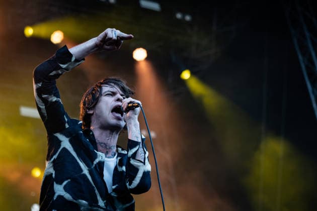 Iceage live at Syd For Solen 2026 Copenhagen, Denmark. 14th, August 2026. The Danish punk group Iceage performs a live concert during the Danish music festival Syd For Solen 2026 in Copenhagen. Here vocalist Elias Bender Ronnenfelt is seen live on stage. Denmark, Copenhagen  Copyright: xGonzalesxPhoto ErlingxBrodersenx
