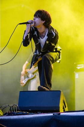 Iceage live at Syd For Solen 2026 Copenhagen, Denmark. 14th, August 2026. The Danish punk group Iceage performs a live concert during the Danish music festival Syd For Solen 2026 in Copenhagen. Here vocalist Elias Bender Ronnenfelt is seen live on stage. Denmark, Copenhagen  Copyright: xGonzalesxPhoto ErlingxBrodersenx