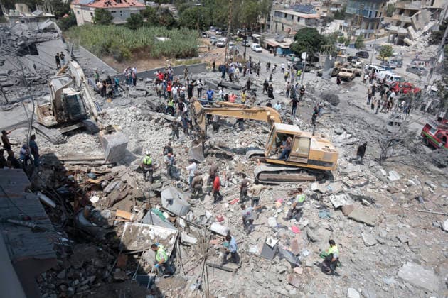 August 15, 2026, Nabatieh District, South Lebanon, lebanon: An Israeli warplane carried out a heavy airstrike on the outskirts of Deir al-Zahrani in southern Lebanon, reportedly targeting a two-story building. LebanonÃ¢â‚¬â ¢s Ministry of Health said in an initial toll that two people were killed and nine others injured in the strike. Nabatieh District lebanon - ZUMAb339 20260815_znp_b339_001 Copyright: xAbdulxKaderxAlxBayx