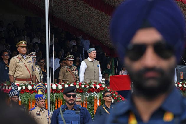 Independence Day of India in Srinagar SRINAGAR, JAMMU AND KASHMIR - AUGUST 15: Jammu and Kashmir Chief Minister Omar Abdullah attends the official celebrations of India s 80th Independence Day at Bakshi Stadium in Srinagar, India-administered state of Jammu and Kashmir on August 15, 2026. Security has been significantly heightened across Jammu and Kashmir. Faisal Khan Anadolu Srinagar India. Editorial use only. Please get in touch for any other usage.  Copyright: x2026xAnadoluxFaisalxKhanx
