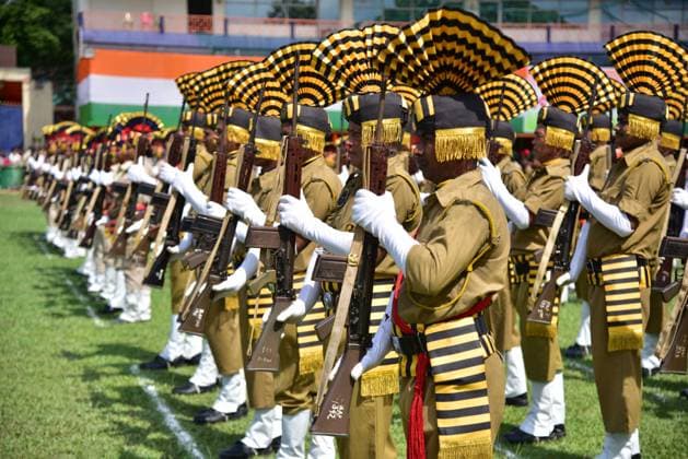 (260815) -- ASSAM, Aug. 15, 2026 -- Indian policemen take part in a parade during India s Independence Day celebrations in Nagaon district of India s northeastern state of Assam, Aug. 15, 2026. (Str Xinhua) INDIA-ASSAM-INDEPENDENCE DAY CELEBRATIONS JavedxDar 