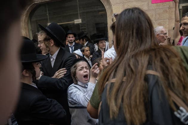 Ultra-Orthodox Jews protest outside cafe over alleged Shabbat violation in Israel JERUSALEM - AUGUST 15: Ultra-Orthodox Jews protest outside the Bastima cafe in West Jerusalem on August 15, 2026, saying the cafe was open on Saturday during Shabbat, when work is prohibited according to their religious beliefs. Mostafa Alkharouf Anadolu Jerusalem Jerusalem. Editorial use only. Please get in touch for any other usage.  Copyright: x2026xAnadoluxMostafaxAlkharoufx