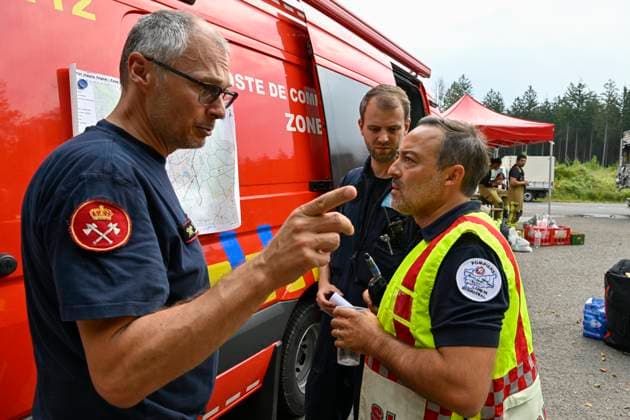 Fire in the Belgian High Fens JALHAY, BELGIUM - AUGUST 15 : An important fire has broken out in the Belgian High Fens on August 15, 2026 in Jalhay, Belgium, 15 08 2026 Jalhay Belgium  Copyright: xDhax