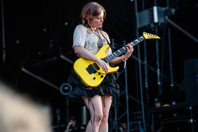 Turnstile live at Syd For Solen 2026 Copenhagen, Denmark. 14th, August 2026. The American hardcore punk band Turnstile performs a live concert during the Danish music festival Syd For Solen 2026 in Copenhagen. Here guitarist Meg Mills is seen live on stage. Denmark, Copenhagen  Copyright: xGonzalesxPhoto RolfxMeldgaardx