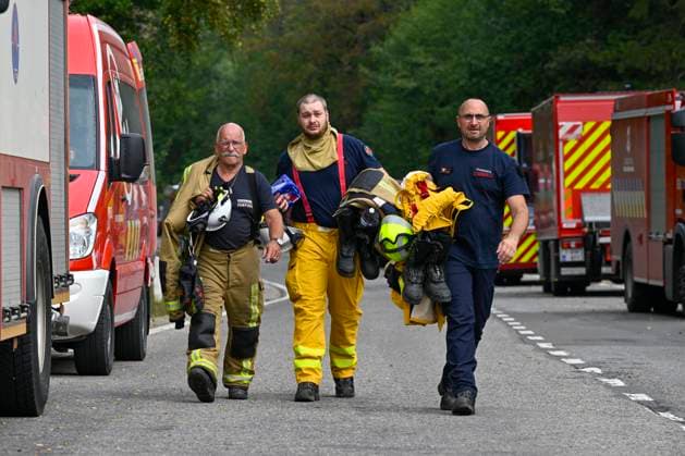 Fire in the Belgian High Fens JALHAY, BELGIUM - AUGUST 15 : An important fire has broken out in the Belgian High Fens on August 15, 2026 in Jalhay, Belgium, 15 08 2026 Jalhay Belgium  Copyright: xDhax