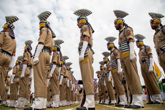 August 15, 2026, Srinagar, Jammu And Kashmir, India: Members of the Indian armed forces stand in formation during a ceremony marking India™s 80th Independence Day at Bakshi Stadium in Srinagar, the summer capital of Jammu and Kashmir. The ceremony included the unfurling of the national flag, a ceremonial parade and cultural performances. Srinagar India - ZUMAs197 20260815_aaa_s197_065 Copyright: xFaisalxBashirx
