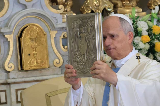 IPA87500439 - Castel Gandolfo: Pope Leo XIV celebrates Mass for the Feast of the Assumption in the church of Castel Gandolfo on August 15.  Copyright: xSTEFANOxCAROFEIx xSTEFANOxCAROFEIx xFOTOGRAMMAx 87500439