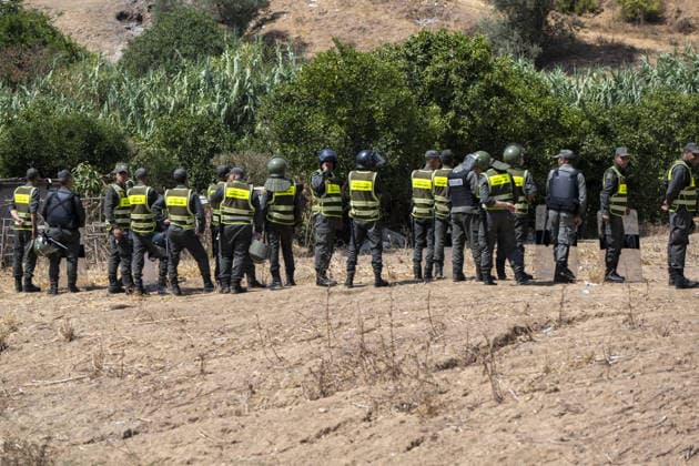 Morocco detains 111 migrants after attempted mass crossing into Spain s Ceuta FNIDEQ, MOROCCO - AUGUST 15: Moroccan authorities detained 111 irregular migrants Saturday in and around the northern city of Fnideq after they attempted a mass crossing into Spain s city of Ceuta, officials said on August 15, 2026 in Fnideq, Morocco. A Fnideq provincial official, quoted in a statement, said 109 of those detained were from African countries and two were Moroccan nationals. Abu Adem Muhammed Anadolu Fnideq Morocco. Editorial use only. Please get in touch for any other usage.  Copyright: x2026xAnadoluxAbuxAdemxMuhammedx