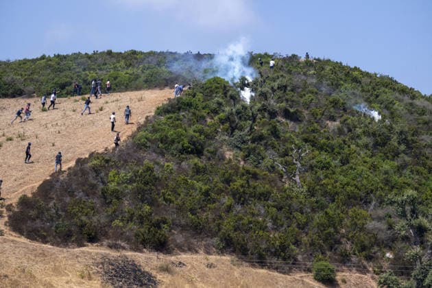 Morocco detains 111 migrants after attempted mass crossing into Spain s Ceuta FNIDEQ, MOROCCO - AUGUST 15: Moroccan authorities detained 111 irregular migrants Saturday in and around the northern city of Fnideq after they attempted a mass crossing into Spain s city of Ceuta, officials said on August 15, 2026 in Fnideq, Morocco. A Fnideq provincial official, quoted in a statement, said 109 of those detained were from African countries and two were Moroccan nationals. Abu Adem Muhammed Anadolu Fnideq Morocco. Editorial use only. Please get in touch for any other usage.  Copyright: x2026xAnadoluxAbuxAdemxMuhammedx