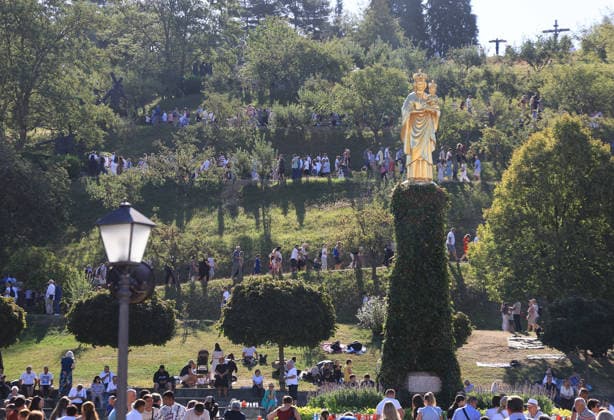 Blessed Virgin Mary celebration in Croatia People attend a mass during a Feast of Assumption of the Blessed Virgin Mary celebration at Shrine of Saint Mary in Marija Bistrica, Croatia on August 15, 2026.  MarkoxPrpic PIXSELL