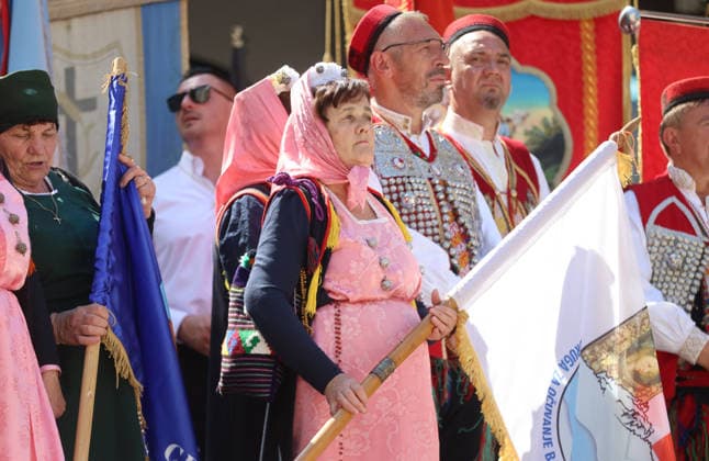 Blessed Virgin Mary celebration in Croatia People attend a mass during a Feast of Assumption of the Blessed Virgin Mary celebration at Sinj, Croatia on August 15, 2024.  IvoxCagalj PIXSELL