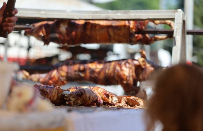 Blessed Virgin Mary celebration in Croatia Vendors sell spit roast pork during a Feast of Assumption of the Blessed Virgin Mary celebration in Sinj, Croatia on August 15, 2026.  IvoxCagalj PIXSELL