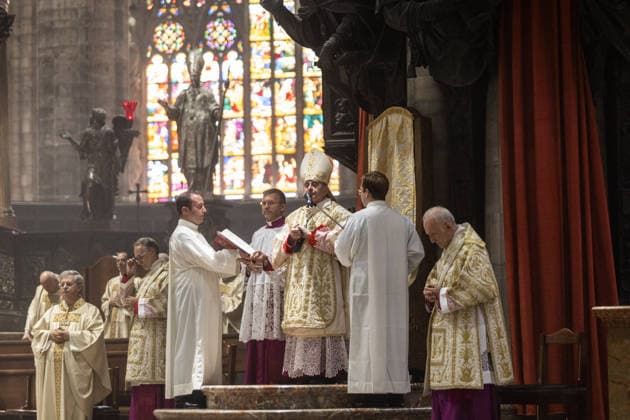 Archbishop Mario Delpini Presides Pontifical Mass For Assumption Of Mary - Milan Archbishop Mario Delpini presides over the Pontifical Mass for the Assumption of Mary at the Duomo di Milano in Milan, Italy on August 15, 2026. Photo by Francesco Enriquez IPA ABACAPRESS.COM Milano Italy  Copyright: xFotogramma IPA ABACAx