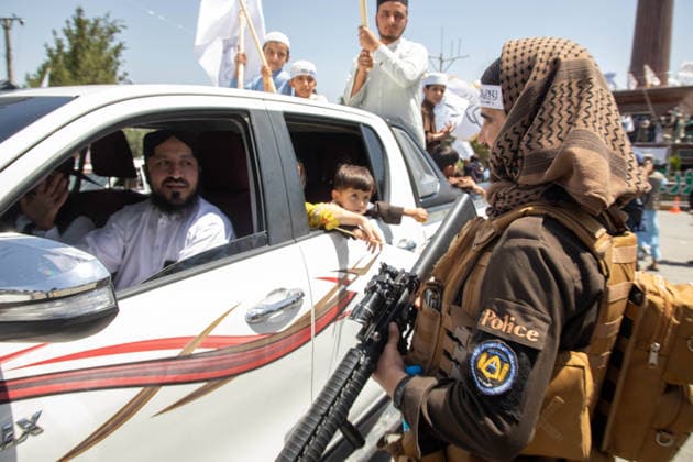 Taliban marks fifth anniversary of return to power in Afghanistan KABUL, AFGHANISTAN - AUGUST 15: Security measures are taken as Taliban supporters take part in street celebrations marking the fifth anniversary of the group s return to power following the withdrawal of U.S. and NATO forces in Kabul, Afghanistan on August 15, 2026. Hafizullah Habib Anadolu Kabul Afghanistan. Editorial use only. Please get in touch for any other usage.  Copyright: x2026xAnadoluxHafizullahxHabibx
