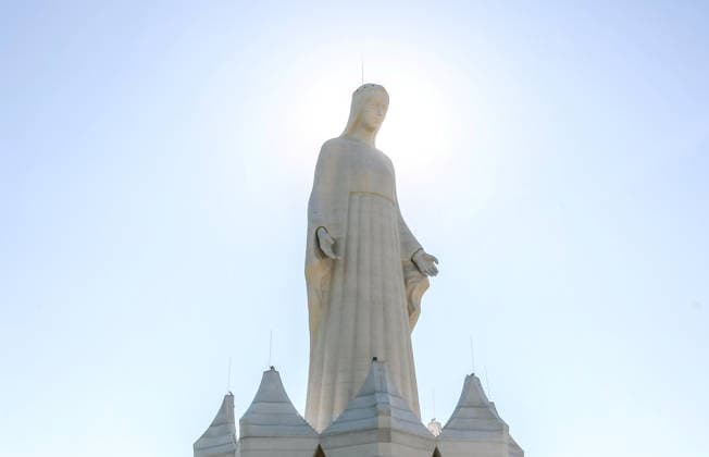 Highest Virgin Mary statue in Europe unveiled Photo: Adam Burakowski East News Ceremony of the unveiling and consecration of the Monument to Our Lady of Mercy on August 15, 2026 in the village of Konotopie near Torun in north-central Poland. The monument, whose height reaches 55,6 metres, was privately financed by the Polish entrepreneur and stock market investor Roman Karkosik. This is the highest Virgin Mary statue in Europe and second highest in the world. EN_01682639_0126 