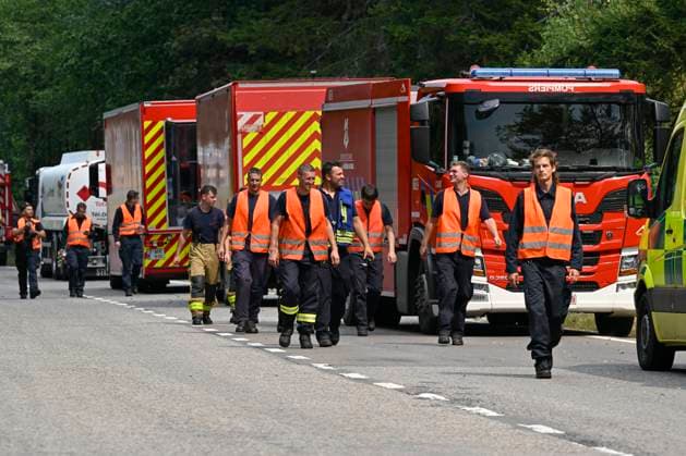 Fire in the Belgian High Fens JALHAY, BELGIUM - AUGUST 15 : An important fire has broken out in the Belgian High Fens on August 15, 2026 in Jalhay, Belgium, 15 08 2026 Jalhay Belgium  Copyright: xDhax