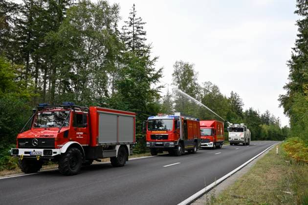 Fire in the Belgian High Fens JALHAY, BELGIUM - AUGUST 15 : An important fire has broken out in the Belgian High Fens on August 15, 2026 in Jalhay, Belgium, 15 08 2026 Jalhay Belgium  Copyright: xDhax