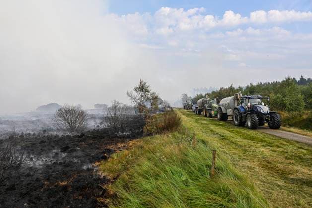 Fire in the Belgian High Fens JALHAY, BELGIUM - AUGUST 15 : An important fire has broken out in the Belgian High Fens on August 15, 2026 in Jalhay, Belgium, 15 08 2026 Jalhay Belgium  Copyright: xDhax
