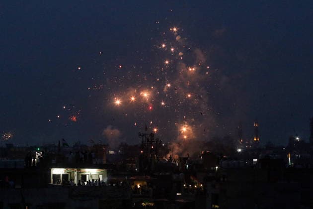 A view of the firecrackers bursting on the occasion of the 80th Independence Day New Delhi, Aug 15 (ANI): A view of firecrackers bursting on the occasion of the 80th Independence Day at the Jama Masjid area, in New Delhi on Saturday. New Delhi Delhi India Copyright: xANIx ANI_20260815697