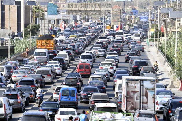 A new wave of displacement has begun following attacks launched by Israel on southern Lebanon, despite the ceasefire SIDON, LEBANON - AUGUST 15: Lebanese families drive through the streets of Sidon (Saida), southern Lebanon, with their vehicles packed with personal belongings as they head north toward safer areas on August 15, 2026. Heavy traffic and gridlock mounted along main coastal roads as civilians fled continued Israeli strikes on southern Lebanese towns despite the existing ceasefire agreement, causing renewed waves of internal displacement across the country. Houssam Shbaro Anadolu Sidon Lebanon. Editorial use only. Please get in touch for any other usage.  Copyright: x2026xAnadoluxHoussamxShbarox