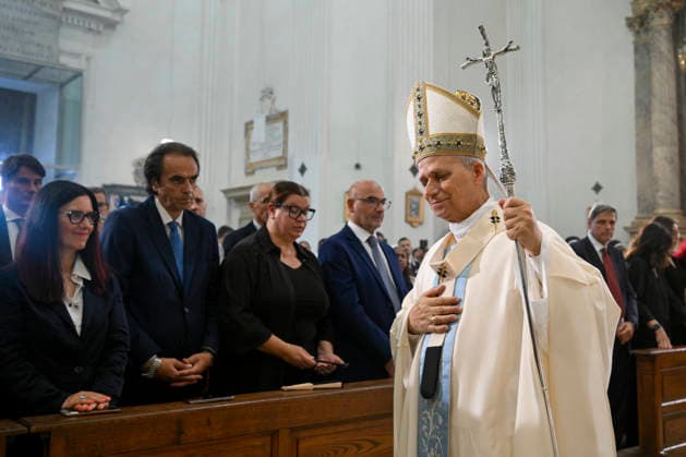 ITALY - POPE LEO XIV PRESIDES OVER THE HOLY MASS FOR THE SOLEMNITY OF THE ASSUMPTION OF THE BLESSED VIRGIN MARY , IN THE PONTIFICAL PARISH OF SAINT THOMAS OF VILLANOVA ) IN SUMMER PAPAL ESTATE OF CASTEL GANDOLFO - 2026 8 15 Italy, Castel Gandolfo , Vatican, 2026 8 15 Pope Leo XIV presides over the Holy Mass for the Solemnity of the Assumption of the Blessed Virgin Mary, in the Parrocchia Pontificia di San Tommaso da Villanova (Pontifical Parish of Saint Thomas of Villanova) in the summer papal estate in Castel Gandolfo, southeast of Rome EDITORIAL USE ONLY - NO BOOKS Copyright: xVATICANxMEDIAx