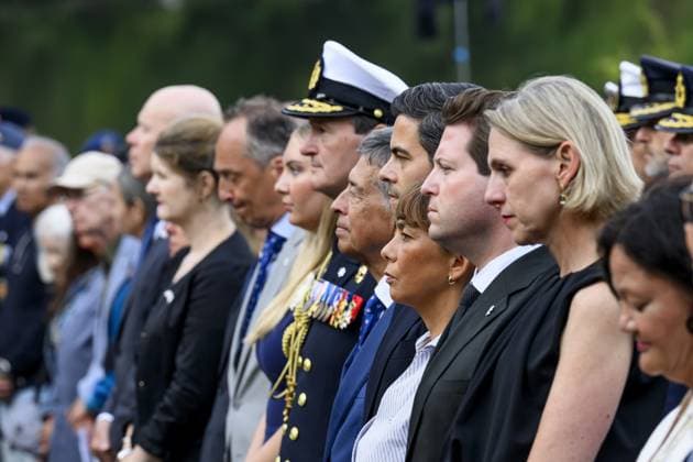 Den Haag, The Netherlands, 2026-08-15 19:32:44 THE HAGUE, 15-08-2026, Indies Monument On August 15, the Netherlands commemorates the end of the Second World War in the former Dutch East Indies. During the National Remembrance Day, the victims who perished due to war and violence in Asia are remembered. PHOTO: NLBeeld Patrick van Emst In the photo: Prime Minister Rob Jetten and Minister of Long-Term Care, Youth and Sport (VWS) Mirjam Sterk Credit: NL Beeld Patrick van Emst  Copyright: xx x