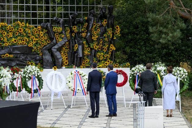 Den Haag, The Netherlands, 2026-08-15 19:55:55 THE HAGUE, 15-08-2026, Indies Monument On August 15, the Netherlands commemorates the end of the Second World War in the former Dutch East Indies. During the National Remembrance Day, the victims who perished due to war and violence in Asia are remembered. PHOTO: NLBeeld Patrick van Emst In the photo: Prime Minister Rob Jetten and National Remembrance Day August 15, 2026 Chairman Paul Doop Credit: NL Beeld Patrick van Emst  Copyright: xx x