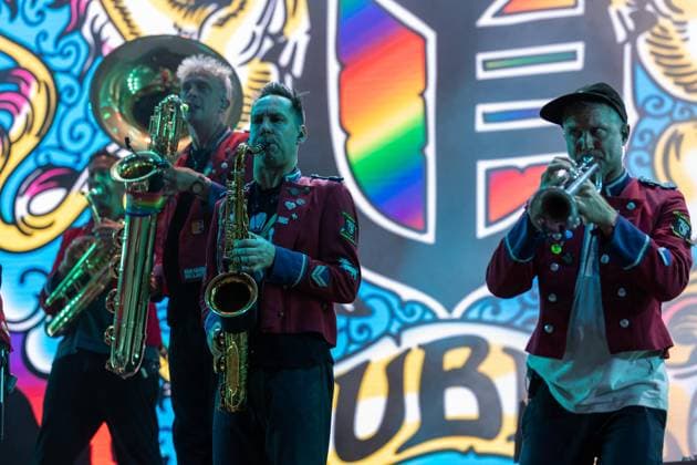 MEUTE performs at Vodafone Paredes de Coura 2026 in Portugal - 15 Aug MEUTE, the German techno?marching band, perform on the main stage during the final day of Vodafone Paredes de Coura. Paredes de Coura Portugal Copyright: xDiogoxBaptistax xSOPAxImagesx DB_MEUTEMainStage20260815PDC_003
