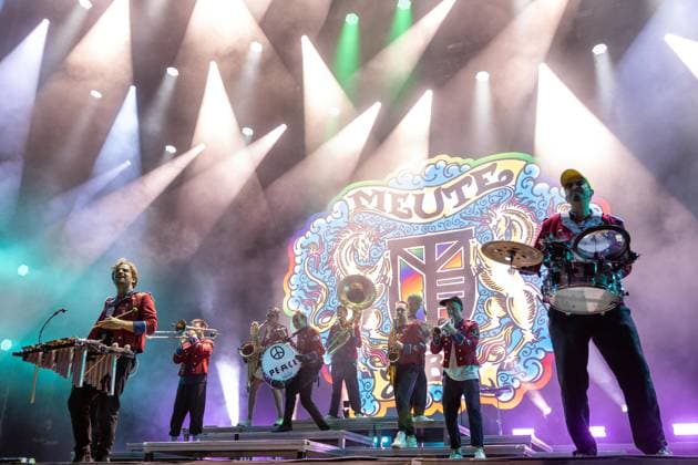 MEUTE performs at Vodafone Paredes de Coura 2026 in Portugal - 15 Aug MEUTE, the German techno?marching band, perform on the main stage during the final day of Vodafone Paredes de Coura. Paredes de Coura Portugal Copyright: xDiogoxBaptistax xSOPAxImagesx DB_MEUTEMainStage20260815PDC_007