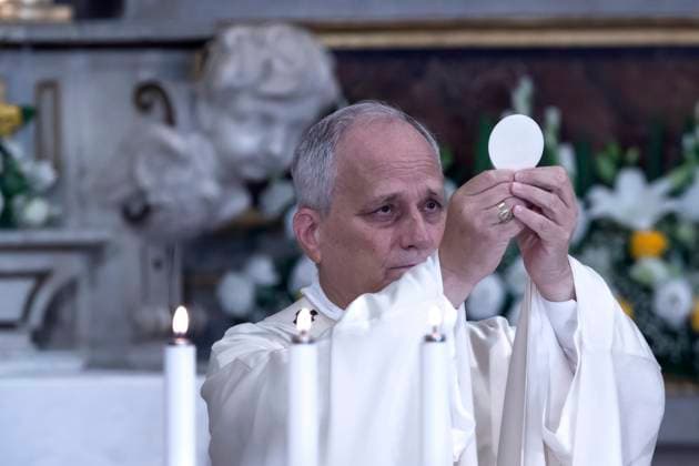 August 15, 2026, Castel Gandolfo, Lazio, Italy: Pope Leo XVI raises the host during a mass for the Solemnity of the Assumption of the Blessed Virgin Mary, in the Parish of San Tommaso Da Villanova in Castel Gandolfo, near Rome.Pope Leo XIV celebrates a Mass for the Solemnity of the Assumption of the Blessed Virgin Mary, in the Parish of San Tommaso da Villanova in Castel Gandolfo Castel Gandolfo Italy - ZUMAs197 20260815_aaa_s197_280 Copyright: xMariaxGraziaxPicciarellax