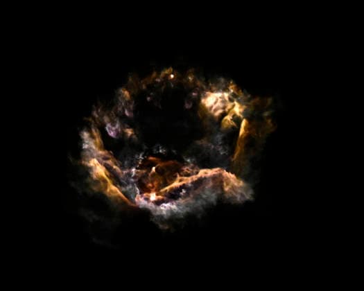 At altitude, following stage separation, the SpaceX Falcon 9 rocket fires thrusters and created an exhaust cloud after launching eight satellites for GLobalstar at 9:12 PM from Launch Complex 40 at the Cape Canaveral Space Force Station, Florida on Saturday August 15, 2026. SpaceX was to deploy the satellites for Globalstar into low earth orbit on mission Globalstar 2R Launch 1 . The booster fired its thrusters to fly back to Landing Zone 40 approximately 300 yards from the Launch Complex.  CCP20260815005 JOExMARINO