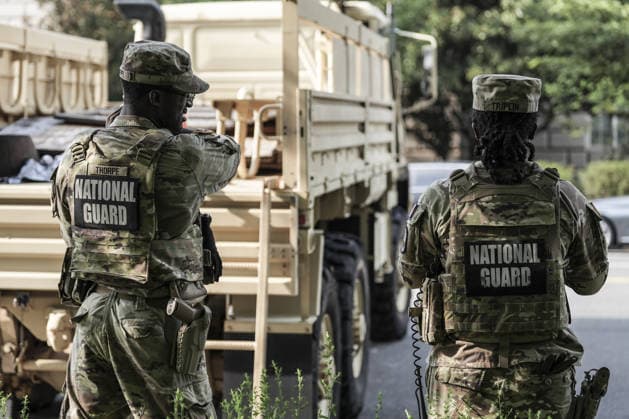 Washington marks one year since National Guard deployment WASHINGTON, UNITED STATES - AUGUST 16: National Guard troops patrol along Constitution Avenue between the White House and the National Mall in Washington, United States, on August 16, 2026, marking the first anniversary of President Donald Trump’s deployment of National Guard forces to the city. Hasan Akbas Anadolu Washington United States. Editorial use only. Please get in touch for any other usage.  Copyright: x2026xAnadoluxHasanxAkbasx