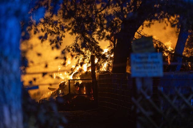Großalarm nach Feuer in Reitanlage Reithalle und Lagerhalle in Vollbrand zwei Verletzte 200 Einsatzkräfte im Einsatz Am 15.08.2026 brannten in Heusenstamm im Landkreis Offenbach eine Reithalle und eine Lagerhalle einer Reitanlage in der Martinseestraße vollständig aus. Wegen der Trockenheit bestand hohe Ausbreitungsgefahr, zusätzlich kam es zu einem Waldbrand in unmittelbarer Nähe, weshalb Großalarm für die Feuerwehren im Kreis Offenbach ausgelöst wurde. Die Pferde der Anlage konnten in Sicherheit gebracht werden, Personen befanden sich nicht in den Gebäuden. Laut Pressesprecher Markus Tillmann vom Kreis Offenbach wurden eine Ersthelferin und eine Feuerwehrkraft verletzt. Rund 200 Einsatzkräfte aus dem gesamten Kreis