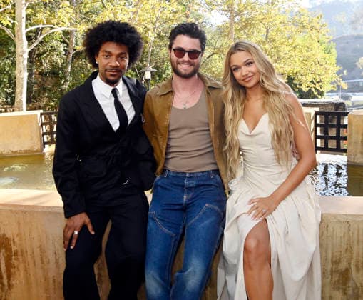 Cast members Jonathan Daviss, Chase Stokes and Madison Bailey attend the Outer Banks Season 5 Event: Pogues For Life A Fan Farewell Event at The Ford in Los Angeles on Saturday, August 15, 2026. Storyline: On an island of haves and have-nots, teen John B enlists his three best friends to hunt for a legendary treasure linked to his father s disappearance.  LAP2026081513 JIMxRUYMEN