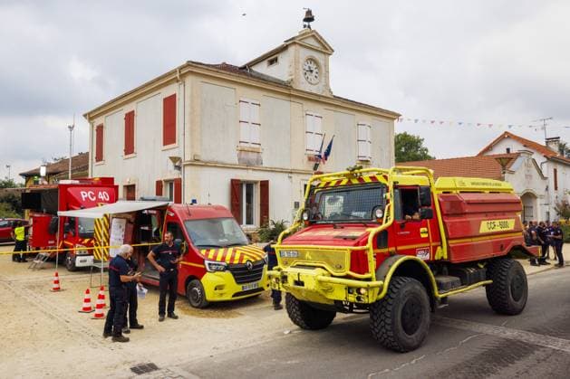 Luglon, Frankreich, 2026-08-16 10:42:40 Luglon, 16-08-2026, the fire department command post in Luglon. Photo: NLBeeld Robert Meerding Credit: NL Beeld Robert Meerding Inc  Copyright: xx x