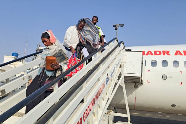 150 Sudanese return home from Kampala under voluntary return program KHARTOUM, SUDAN - AUGUST 16: Sudanese citizens disembark from a plane carrying 150 people from Kampala, Uganda, under a voluntary return program to Khartoum, Sudan, on August 16, 2026, as residents continue returning to the capital after the Sudanese army regained full control of the city on May 21, 2025, amid the ongoing economic and humanitarian crisis caused by the conflict that began between the army and the Rapid Support Forces (RSF) on April 15, 2023. Nezar Abdallah Basheer Anadolu Khartoum Sudan. Editorial use only. Please get in touch for any other usage.  Copyright: x2026xAnadoluxNezarxAbdallahxBasheerx
